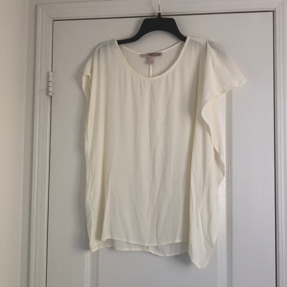 NWOT F21 Contemporary asymmetrical ruffle blouse